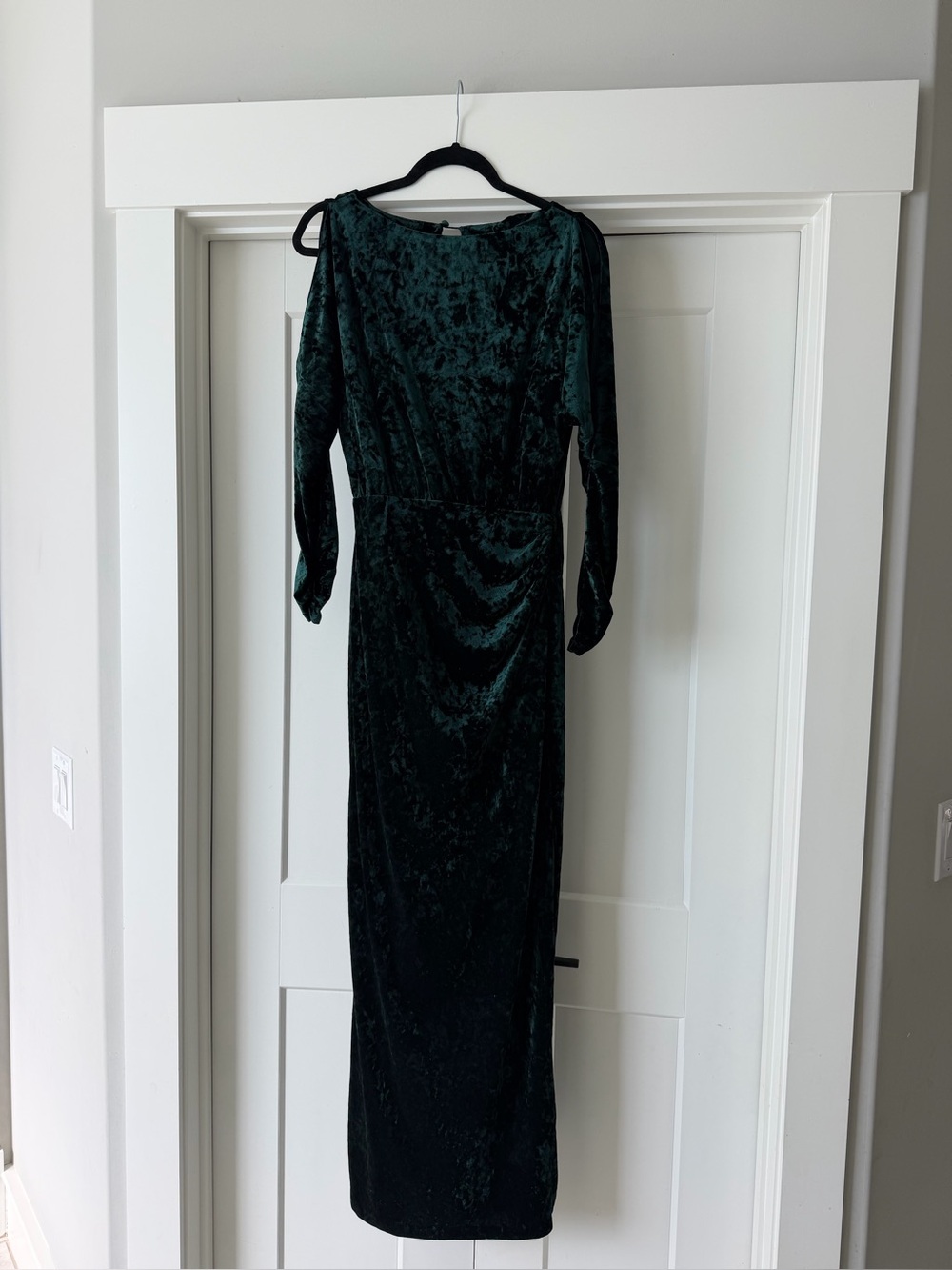 Ralph Lauren Dark Green Velvet Long Sleeve Maxi Dress